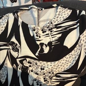 Reformation Black and White Long Sleeve Dress